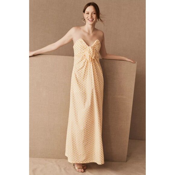 BHLDN Anthropologie Significant Other Maxi Dress 6 Adelle Sunflower Strapless - Picture 1 of 13